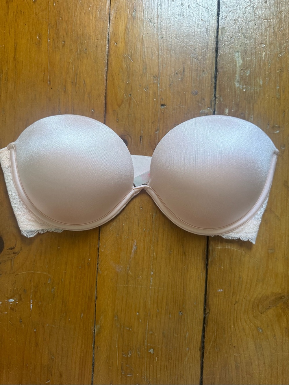 PINK Victoria's Secret Strapless Light Blush Padded Bra